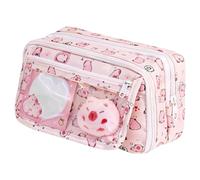 Wekuw Astuccio Capibara Astuccio Scuola Astucci Portamatite Grande Grazioso con Scomparti Kawaii Astuccios Capibara Aesthetic Custodia Per Materiale Scolastico Custodia Multiuso (Rosa)