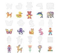 Wekuw Base per Perline da Stirare, 15 Pezzi Pegboard per Perline a Fusione Bambini Fai da Te Artigianali Base per Modelli Divertimento Creativo