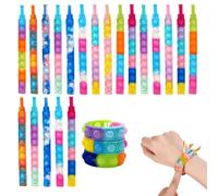 Wekuw Braccialetti Pop It, 20 Pezzi Braccialetto Bambini Braccialetto Pop Giocattoli Braccialetti Pop it Fidget Toys Braccialetti Silicone Braccialetti Bambini per Feste Gadget