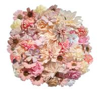 Wekuw Fiori Artificiali, 40 Pezzi Teste di Fiori Artificiali Decorazioni 5 Stili Mini Fiori Finti Seta Di Stoffa, per Decorazioni per La Casa Di Nozze Ghirlanda Scrapbooking (Rosa)