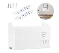 Wekuw Mensola WiFi Router a Parete, Scatola Router WiFi da Muro di Immagazzinaggio Router Porta wifi da Parete TV set-top Box Scatola Decorativa Ripiano,per Riporre Cavi e Router (Bianco)