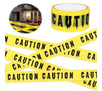 Wekuw Nastro di Avvertenza, 4.8cm x 25m Nastro Segnaletico Halloween Nastro Segnaletico Giallo Nero Marcatura Nastro di Sicurezza Caution Tape per Halloween Decorazioni, Aree Pericolose