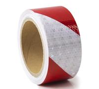 Wekuw Nastro Segnaletico Riflettente Adesivo, 10m × 5cm, Bagliore Nel Buio, Rosso e Bianco, Per Cartelli Stradali, Sicurezza Auto Moto Bicicletta