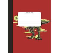 Welborn Composition Notebook: T-Rex Samurai, Wide Ruled Paper, Home School Supplies for College Students & K-12, 9-1/4" x 7-1/2", 100 Sheets/ 200 Pages
