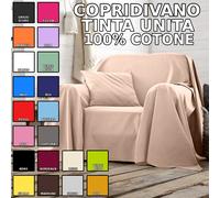 WELCHOME - COPRIDIVANO 1 2 3 4 5 6 POSTI TINTA UNITA 100% COTONE MADE IN ITALY
