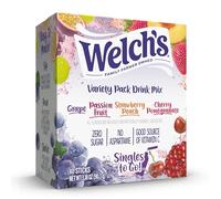 Welch's Singles To Go Variety Pack, Watertok Powder Drinks Mix, contiene 4 gusti, uva, frutto della passione, fragola, pesca, melograno ciliegia, 1 scatola (40 porzioni)