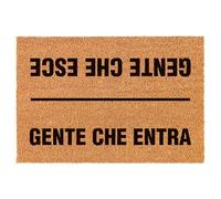 WELCOMAT - Zerbino Ingresso Esterno - Gente che Entra Gente che Esce - Dimensioni 40x60 cm - Zerbino Ingresso Casa Simpatico, In Fibra Naturale di Cocco,