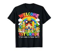 Welcome 1st Grade Teacher Back To School Classroom Rainbow Maglietta