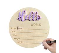 - Welcome Announcement Sign For Birth Baby - Baby Announcement Sign | Birth B.aby Welcome Round Si.gn For Living Room, Bedroom, Hospital, Nursery