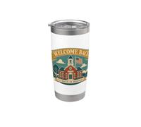 Welcome Back Class Is In Session Schoolhouse Bicchiere termico in acciaio inox doppia parete