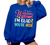 Welcome Back I'm Glad You're Here Felpa da donna per insegnante, Blu reale, L