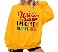 Welcome Back I'm Glad You're Here Felpa da donna per insegnante, Giallo, L