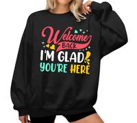 Welcome Back I'm Glad You're Here Felpa da donna per insegnante, Nero , L