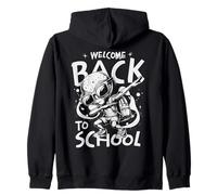 Welcome Back To School Alien Dab Illustration Cool Student Felpa con Cappuccio