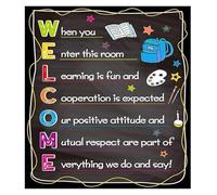 Welcome Back To School Classroom Poster Motivational Sign Decor For Preschool Middle High School(Unframed,12x18inch(30x45cm))
