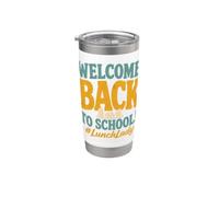 Welcome Back to School Lunch Lady Cafeteria Staff Bicchiere termico in acciaio inox doppia parete