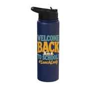 Welcome Back to School Lunch Lady Cafeteria Staff Stainless Steel Insulated Water Bottle