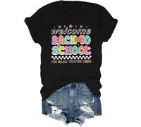 Welcome Back to School Shirt Welcome Back I'm Glad You're Here Maglietta Back to School Shirt per insegnanti, Nero , L