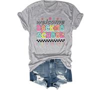 Welcome Back to School Shirt Welcome Back I'm Glad You're Here Maglietta Back to School Shirt per insegnanti, Grigio, L