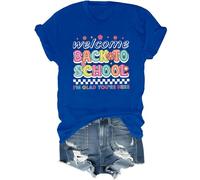 Welcome Back to School Shirt Welcome Back I'm Glad You're Here Maglietta Back to School Shirt per insegnanti, Blu reale, L