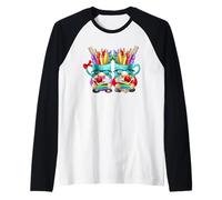 Welcome Back To School Teacher with Funny School Kids Gnomes Maglia con Maniche Raglan