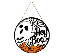 Welcome Door Sign, Home Seasonal Decor, Spider Web Round Halloween Wreath Decorations, Ghost Pumpkin Front Door Hanger For Home Mantle Living Room Entryway Apartment Backyard Patio