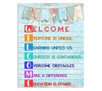 Welcome Everyone Is Different Metal Tin Sign Classroom Wall Hanging 12x8 Inch