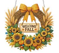Welcome Fall DIY acrilico 5D cristallo diamante gemma ornamento artistico