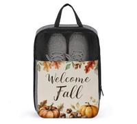Welcome Fall Pumpkins Ghiande Borsa per scarpe da viaggio per uso quotidiano Anti-polvere Portascarpe da golf