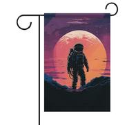 Welcome Garden Flag Cool Astronauta Bandiere Yard Portico Casa Bandiera Stagionale Double Face Bandiera per la Casa Outdoor Cortile Patio Prato Decorazione da Giardino Decorazioni da Giardino 30,5 x