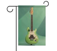 Welcome Garden Flag Music Green Guitar Flags Yard Portico House Flag Stagionale Double Sided Bandiera per la casa Outdoor Yard Patio Prato Decorazione da Giardino Decorazioni da giardino 30,5 x 45,7