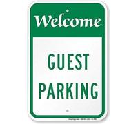 Welcome Guest Parking Green On White Warning Tin Sign 20,3 x 30,5 cm