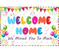 Welcome Home Banner Sfondali, Welcome Home Sign We Missed You So Much Decorazioni per inaugurazione della casa, ospedale, esercito militare, tema distribuzione, ritorno a casa, baby shower, feste, 1,8