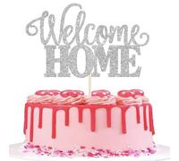 Welcome Home Cake Topper dolce per la casa, decorazione per torte, decorazione per la casa, per l'inaugurazione della casa, a tema, per feste, torte, colore argento