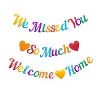 Welcome Home Decorazioni Banner We Missed You So Much Banner Glitter Bunting Sfondo per decorazioni per feste di ritorno in famiglia