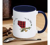 Welcome Home for The Holidays Nevada Tazza da caffè Buffalo Plaid Christmas Bell Holly Tazza da caffè divertente novità Tazza da tè Tazze in ceramica con grande manico a C per caffè, tè, cereali acqua per ufficio cucina Hom