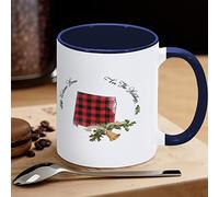 Welcome Home for The Holidays New Mexico Tazza da caffè Buffalo Plaid Christmas Bell Holly Tazza da caffè divertente novità Tazza da tè Tazze in ceramica con grande manico a C per caffè, tè e cereali acqua per ufficio cucina