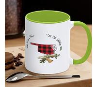Welcome Home for The Holidays Oklahoma Tazza da caffè Buffalo Plaid Christmas Bell Holly Tazza da caffè divertente novità Tazza da tè Tazze in ceramica con grande manico a C per caffè, tè e cereali acqua per ufficio cucina H