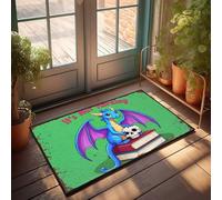 Welcome Mat Fall Blue Dragon With Skull On Books: 'It's Not Hoarding' zerbino zerbino di benvenuto tappetini per interni autunnali per porta d'ingresso (65 x 90 cm)