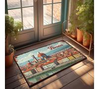 Welcome Mats Outdoor Autunno Vintage Firenze: una cartolina dal cuore dell'Italia zerbino Shoes Here, zerbino interno ingresso (50 x 80 cm)