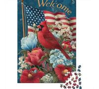 Welcome Patriotic Garden Flag Puzzle Impossible 1000 Pezzi Decorazione Per La Casa. Rilassamento E Intelligence Per Adulti E Ragazzi Da 14 Anni 38x26cm/1000pcs
