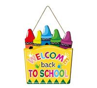 Welcome Sign, Classroom Door Decoration, Wooden Party Board, School Entrance Banner, First Day Theme Signage for Teacher Student Kindergarten Elementary Indoor Outdoor Wall Display and Events