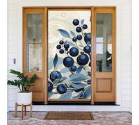 Welcome Spring Door Cover Large Hanging Banner Campo di Mirtilli Benvenuto Portico Segno Francese Privacy Porta Finestra Tende Fotografia Sfondo Stagionale Decorazione esterna