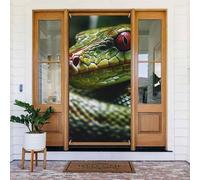 Welcome Spring Door Cover Large Hanging Banner Green Snake Welcome Portico Sign Francese Privacy Porta Finestra Tende Fotografia Sfondo Stagionale Decorazione esterna