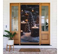 Welcome Spring Door Cover Large Hanging Banner There Is Snow on the Candle Welcome Portico Sign Francese Privacy Porta Finestra Tende Fotografia Sfondo Stagionale Decorazione esterna