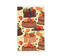 Welcome Spring Flag Fruit Cakes Bandiera da giardino 3 x 1,5 m Bandiera per esterni Bandiera Brezza Bandiera a prova di sbiadimento Bandiere per la casa Decorazione esterna e interna