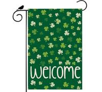 Welcome St. Patrick'S Day Green Shamrocks Clovers Bandiere Verticale Robuste Bandiera Durevole Flag Per Cortile Balcone Portico 30X45Cm