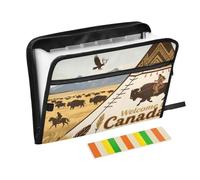 Welcome to Canada Scenery Culture - Cartella portadocumenti espandibile, in plastica, 13 tasche, formato A4, con chiusura a cerniera, per l'archiviazione dei file
