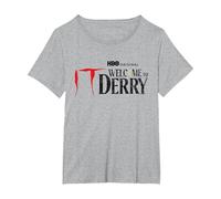 Welcome To Derry Logo Maglietta, Donna Plus-Size, Grigio Melange, 3X