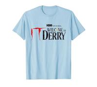 Welcome To Derry Logo Maglietta, Uomo, Celeste, S